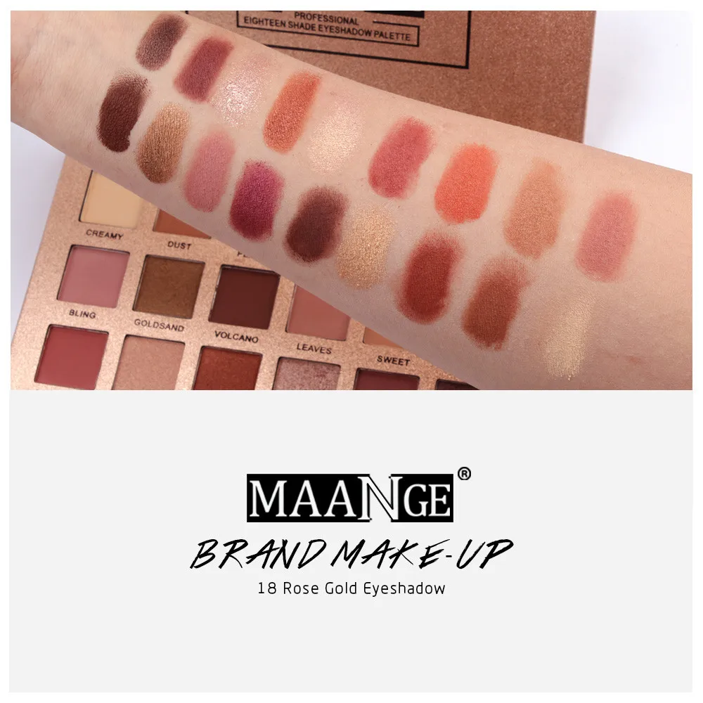 18 цветов мерцающие блестящие тени для век порошок матовые косметический макияж