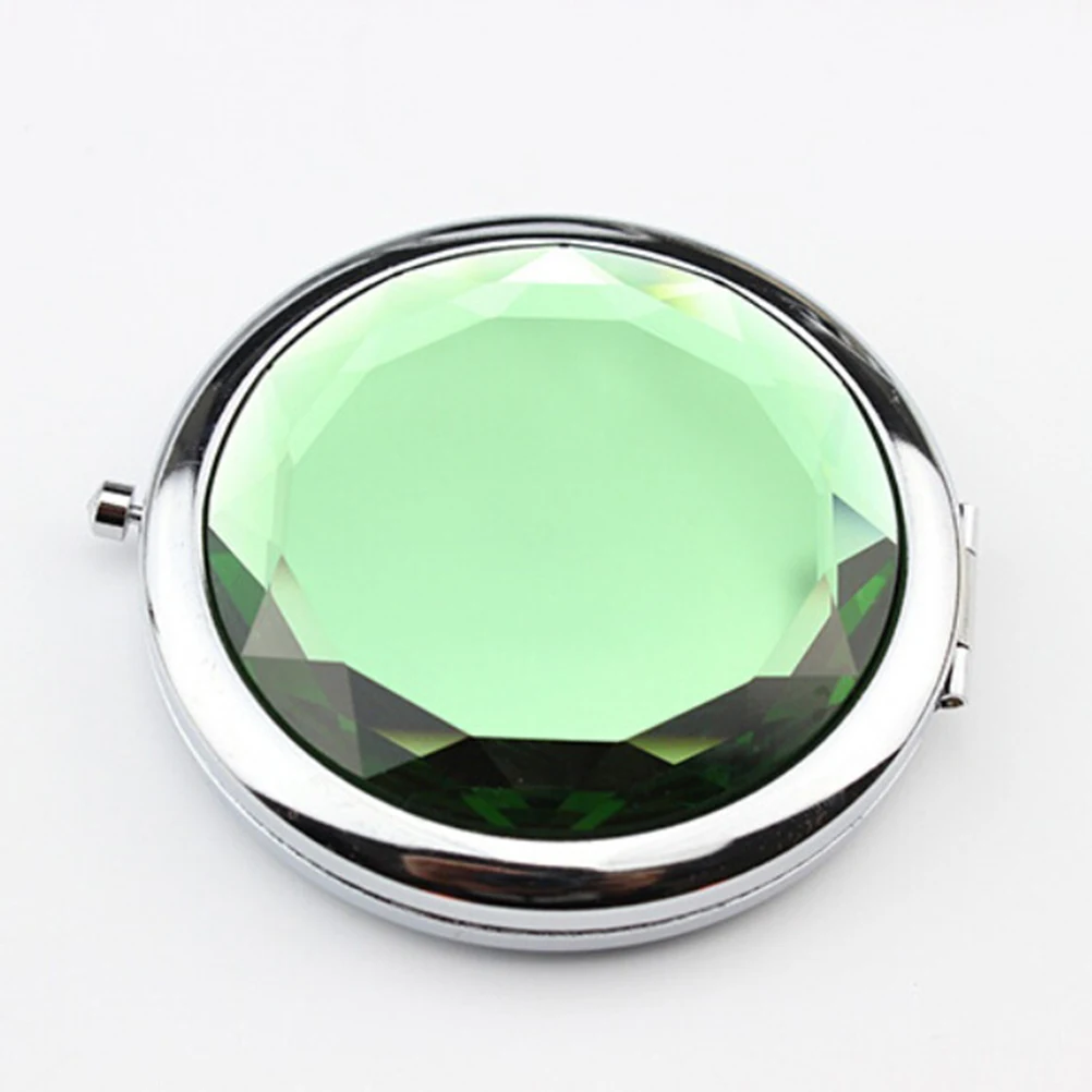 Женское зеркало для макияжа с жемчугом L24 компактное двухстороннее карманами из
