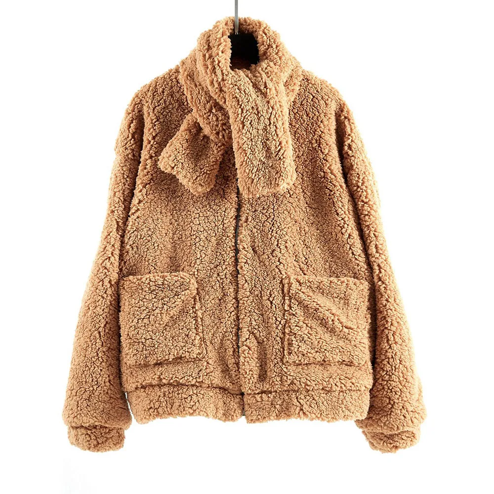 Плюшевое пальто для женщин элегантное офисное женское осеннее свободное