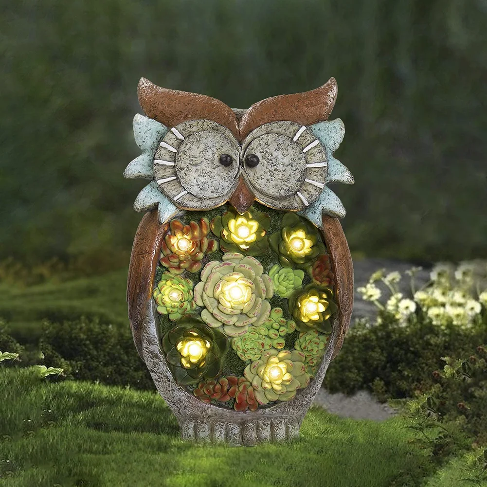 

Landscape Lamp Outdoor Led Light Courtyard Garden Ornament Solar Powered Patio Gift Owl Figurine Porch Lawn Decor Yard Driveway