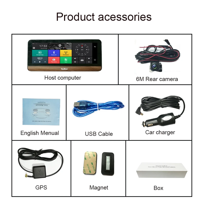 Anfilite 8 &quotАвтомобильный видеорегистратор 4g adas Android автомобильный камера заднего