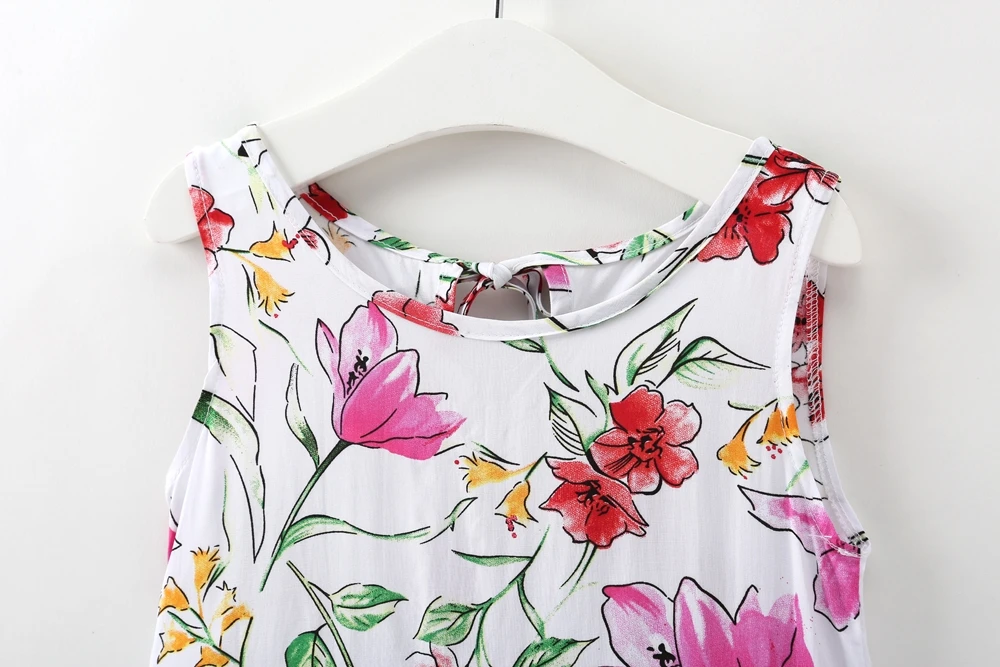 New Summer Cool Baby Girls Dresses Fashion Cotton Children's Clothes Sleeveless Floral Kids Pretty Casual Clothing Cute Dress | Детская