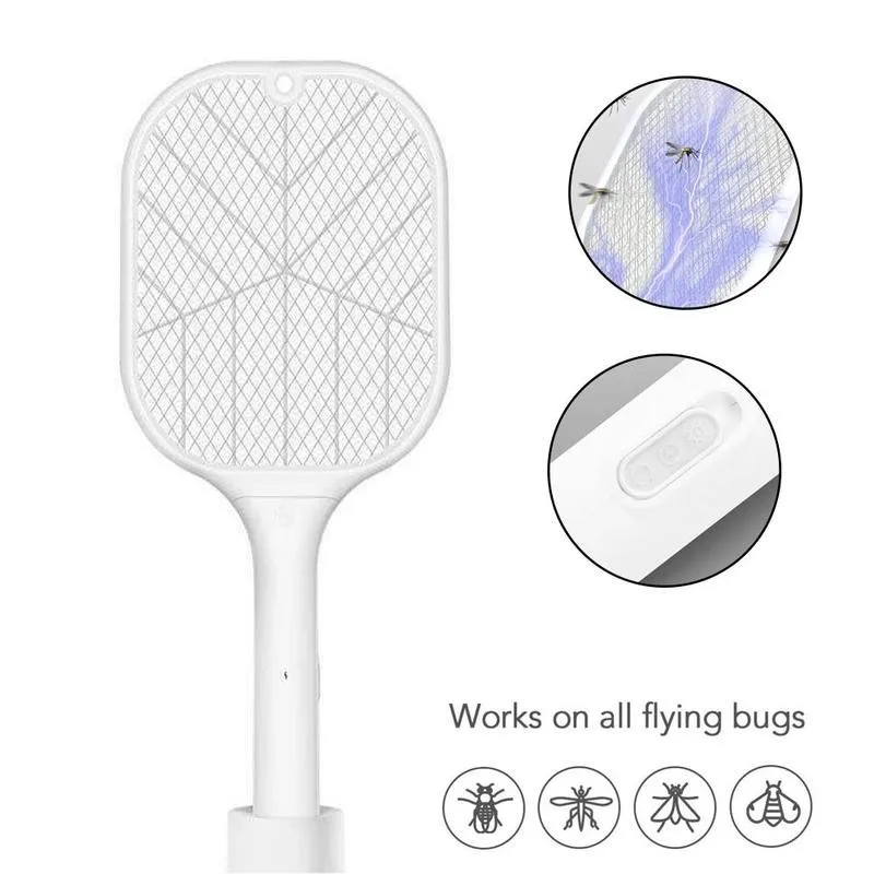 

Multifunction 3000V Electric Insect Racket Swatter Zapper Usb Rechargeable Mosquito Swatter Kill Fly Bug Zapper Killer Trap