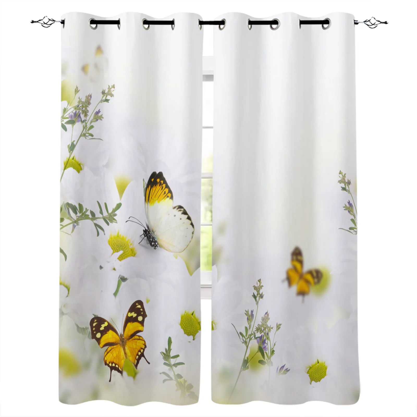 

Butterfly Daisy Flower Petals Curtains For Living Room Window Curtain For Bedroom Modern Interior Home Decoration