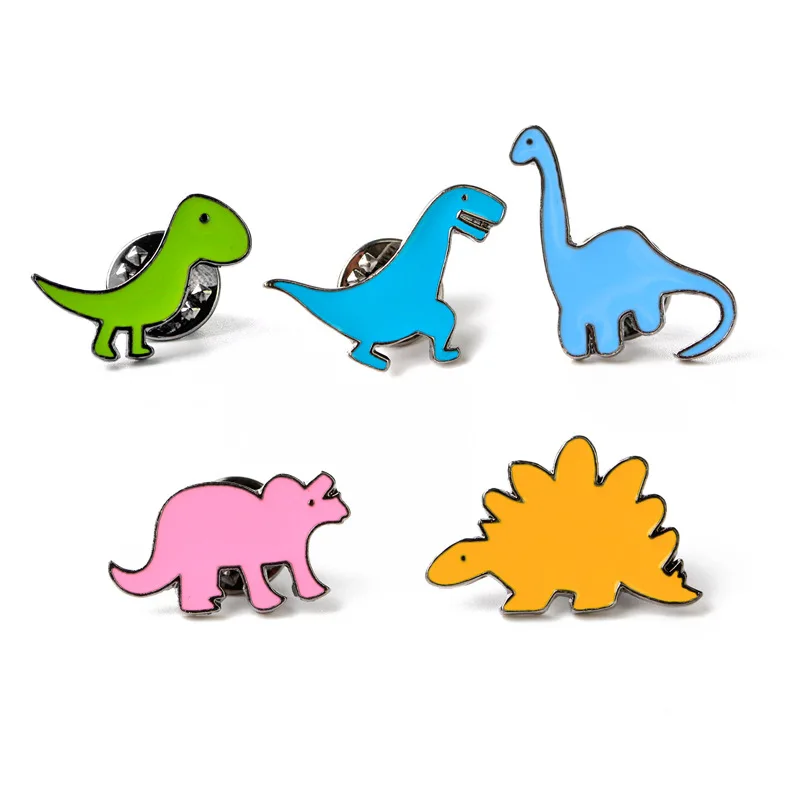 

1 piece cartoon badge dinosaur enamel metal brooch, animal brooch, clothing school bag decoration jewelry, gift for children