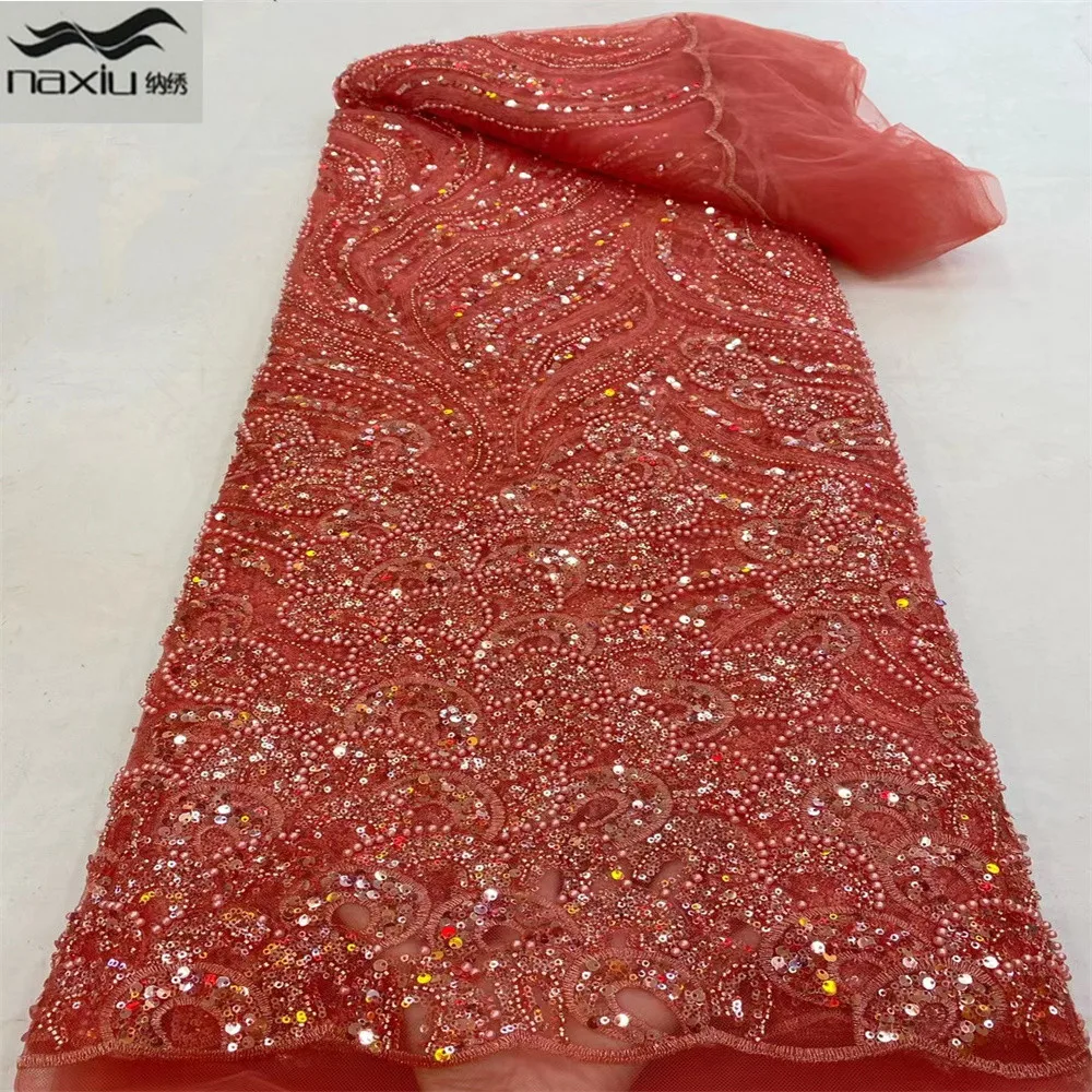 

Madison, нигерийская Свадебная Тюлевая кружевная ткань высокого качества 2021, африканская французская сетчатая ткань с красочными роскошными б...