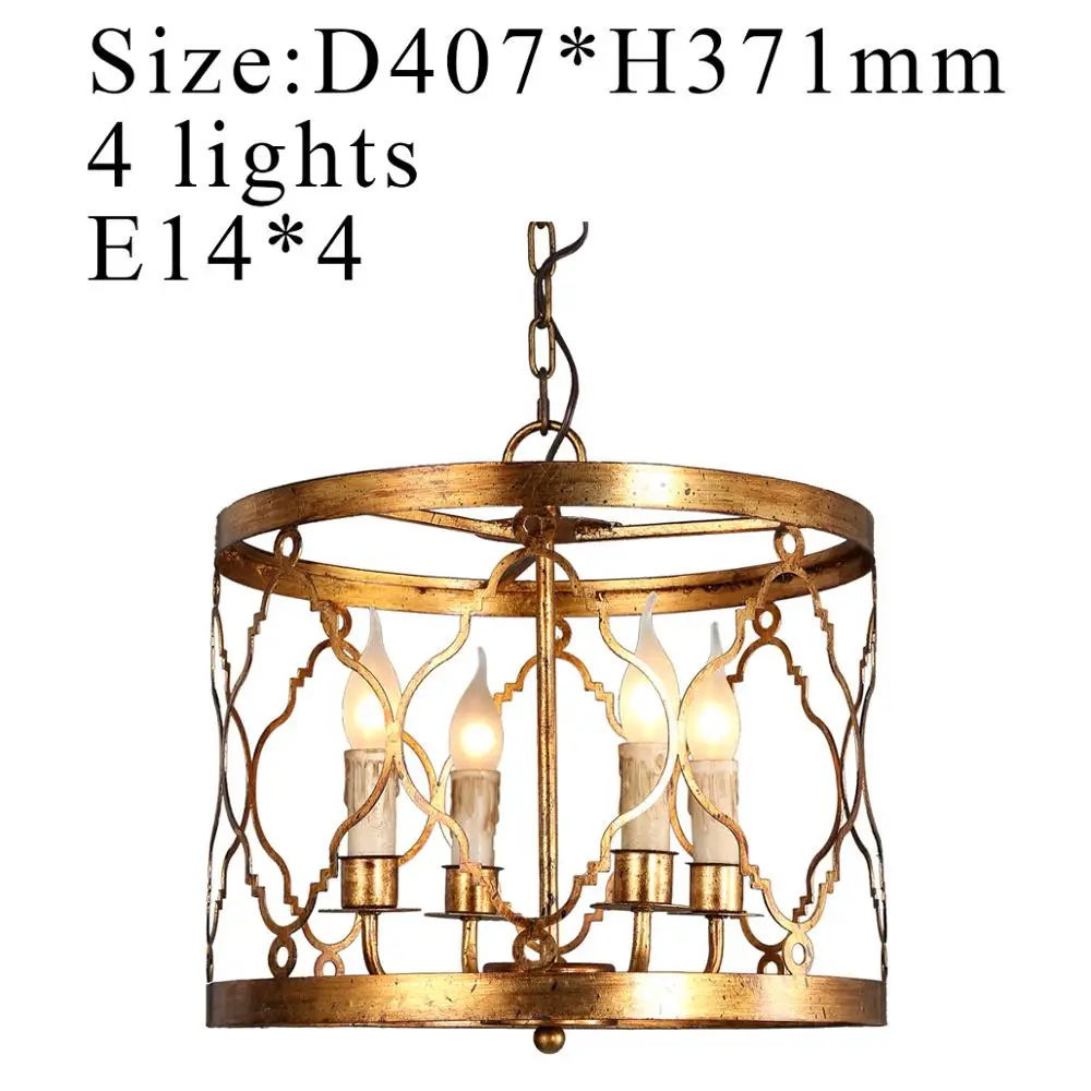 Металл в стиле кантри люстра Золотая клетка светильник кухонная арматура Лофт