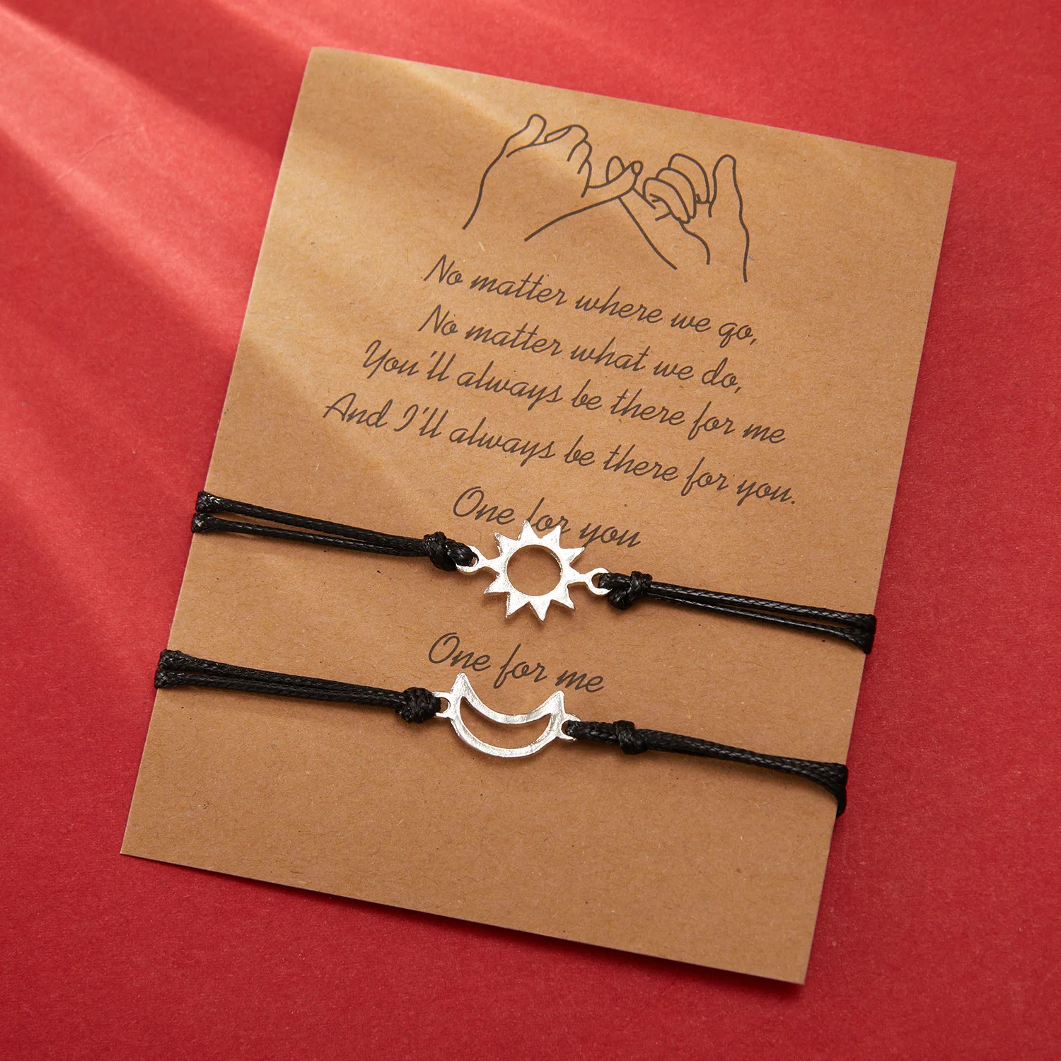 Набор браслетов с солнцем и луной браслет ручной работы регулируемый плетеный из