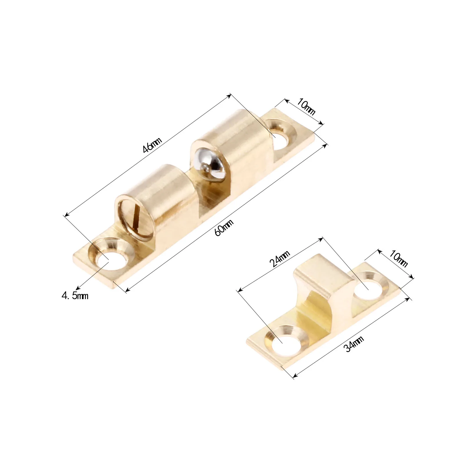 DRELD 1Pc 60mm Brass Double Ball Catch Cabinet Door Latch All Copper Touch Beads Lock Spring Clip Catches | Обустройство дома