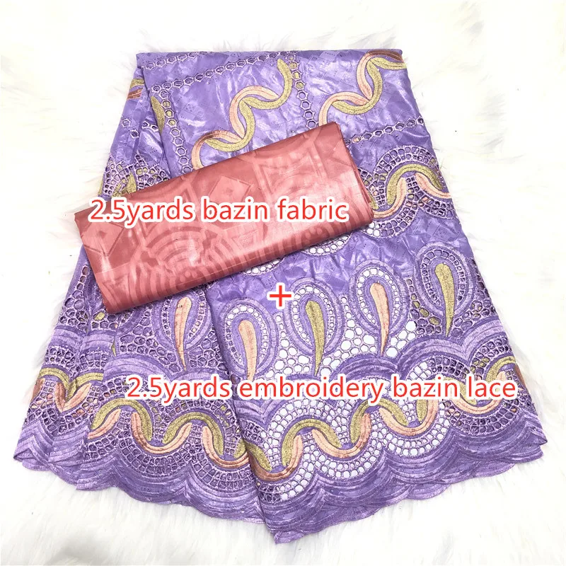 

Perfumed 100% Cotton Embroidery Bazin Riche Brocade Lace Fabric with Stones African Bazin Brode Lace Fabric for Women Dress