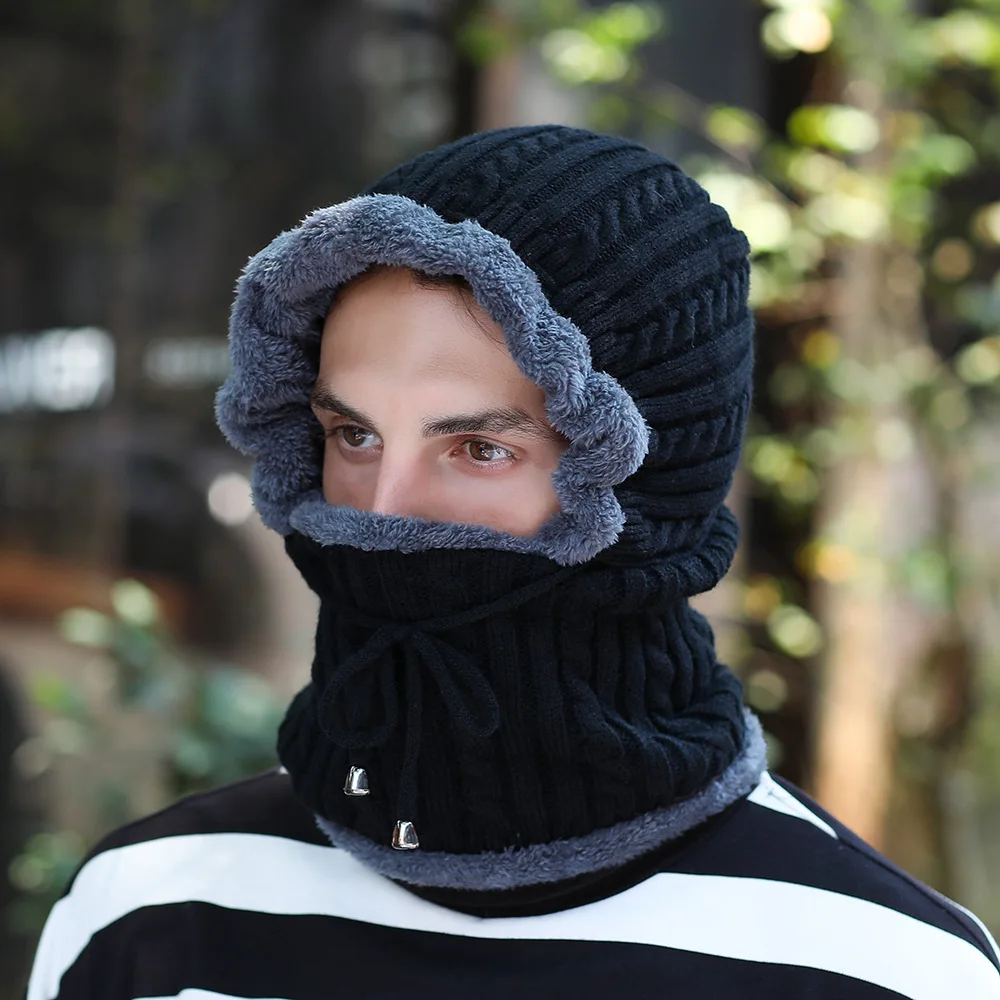 Ear cap for men in winter with fur hat scarf and thickening riding neck |