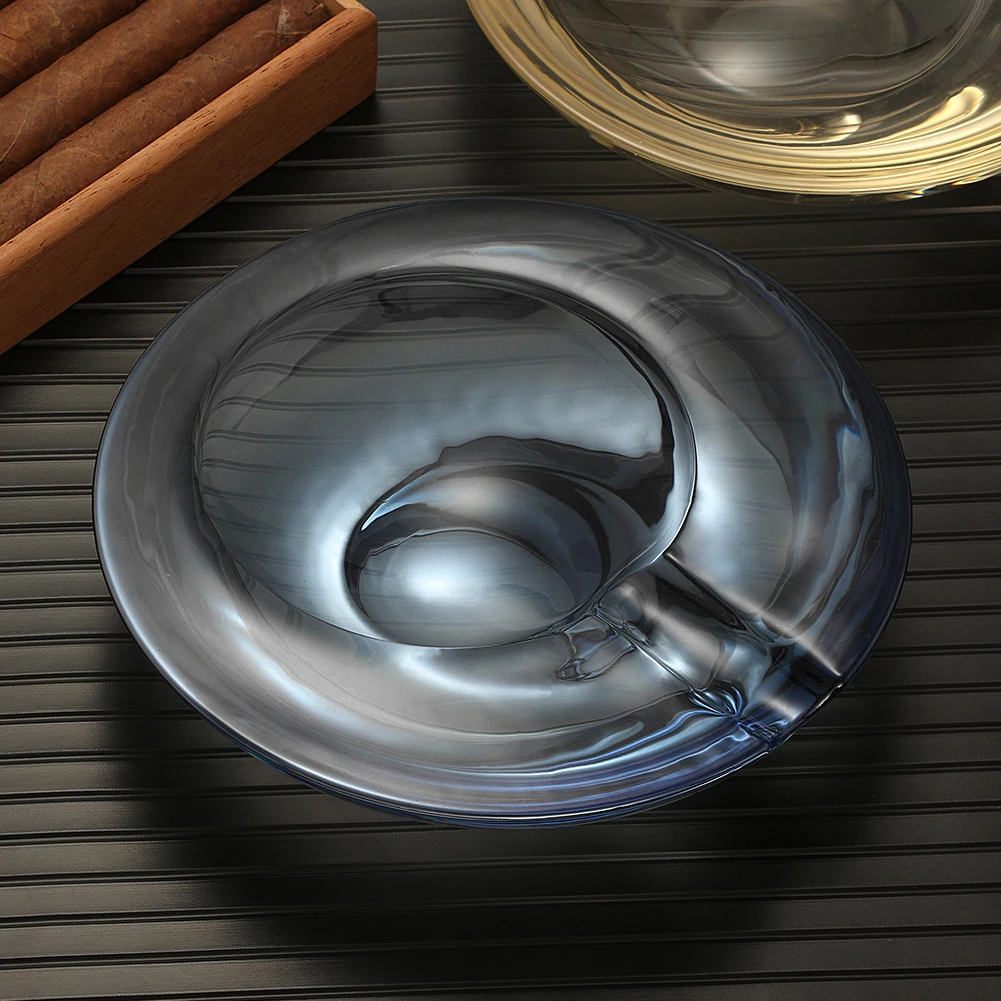 

Galiner Glass House Cigar Ashtray Round Ash Slot 1 Cigar Holder Portable Ash Tray Outdoor Crystal Home Living Ashtrays Gift