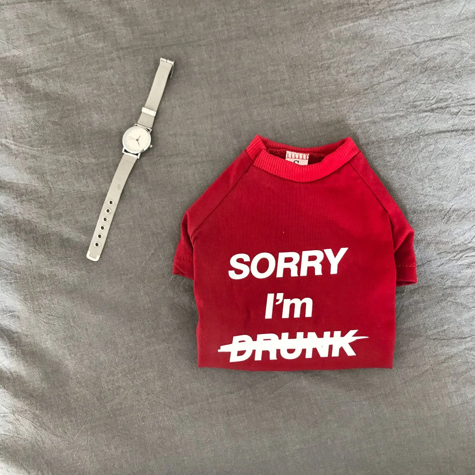 Одежда для щенка из чистого хлопка с простым рисунком букв дешевая футболка