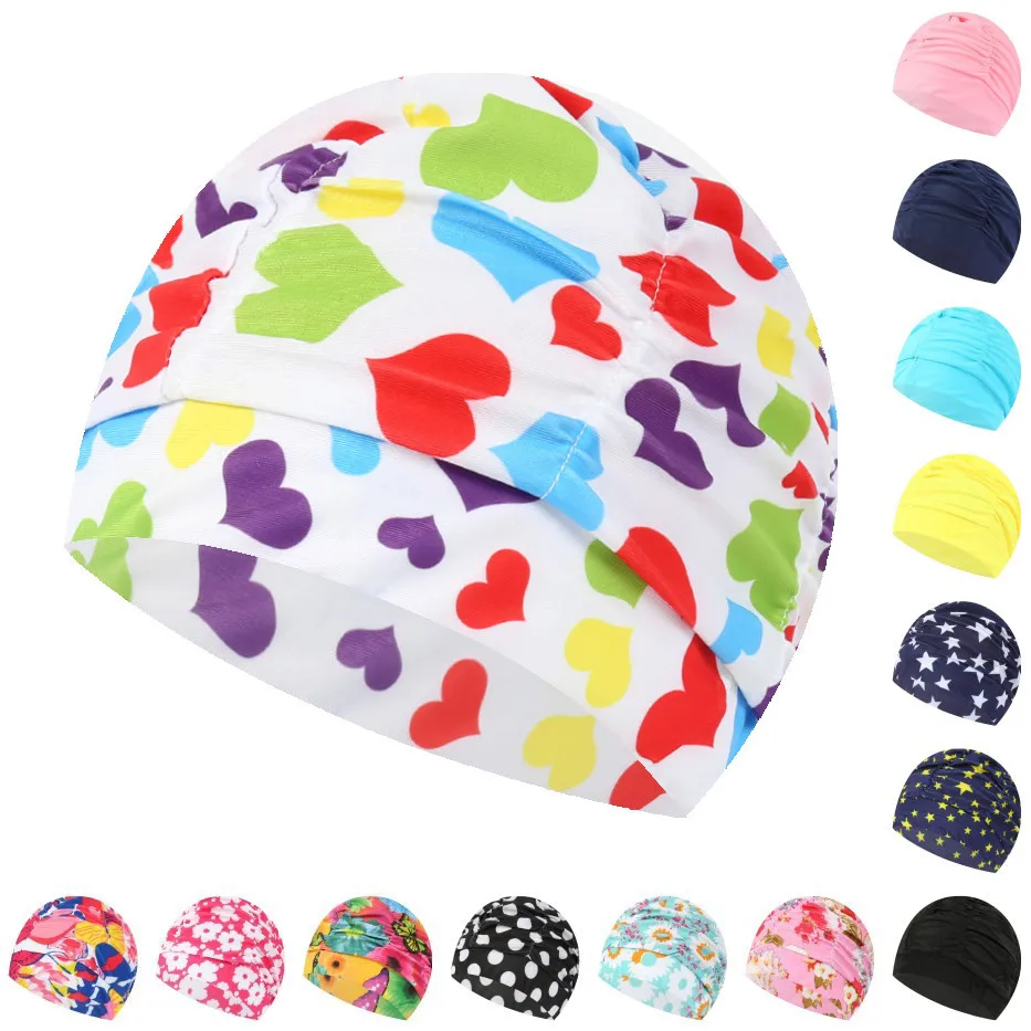 

Sport Hat Stretch Turban Girls Bathing Swim Long Nylon Unisex Size Drape Pool Women Hair Swimming Cap Plus Cap Elastic Swimming
