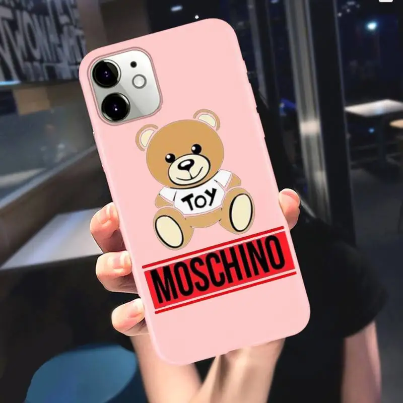 

Funda De Silicona De Marca De Lujo s For Iphone 6 6s 7 8 Plus XR X XS XSmax 11 12 Pro Mini Max Candy Pink Silicone Cover