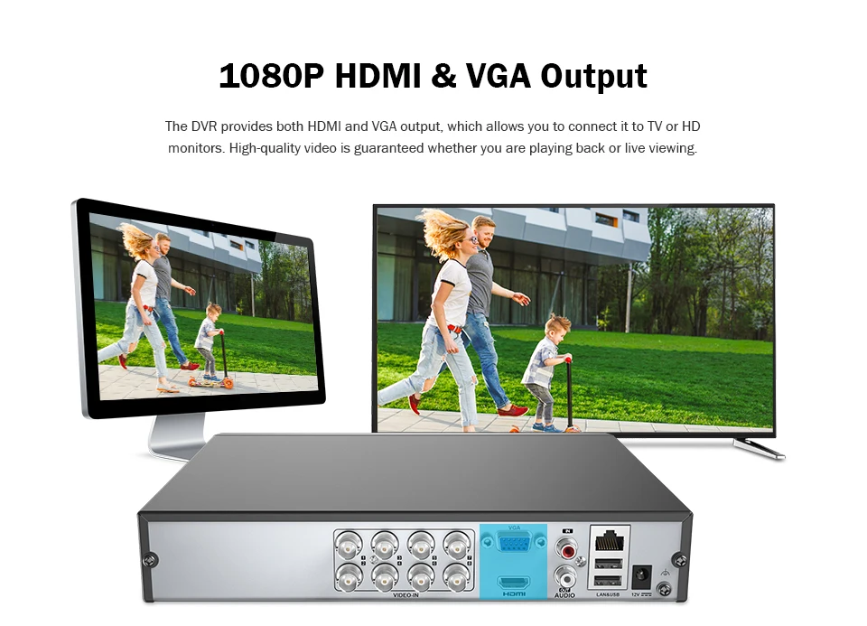 ANNKE 1080P CCTV камера DVR система 4 шт. Водонепроницаемая 2.0MP HD-TVI камера с пулей домашний комплект видеонаблюдения Обнаружение движения