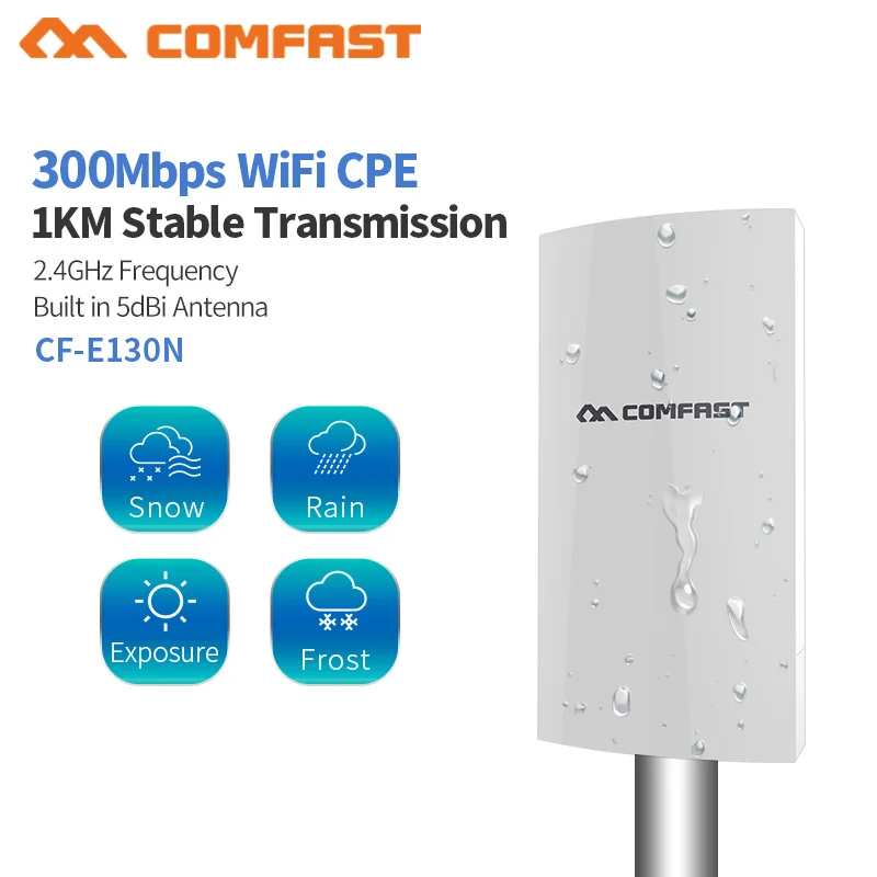1 км wifi диапазон беспроводной Открытый CPE маршрутизатор удлинитель 2 4G 300 Мбит/с