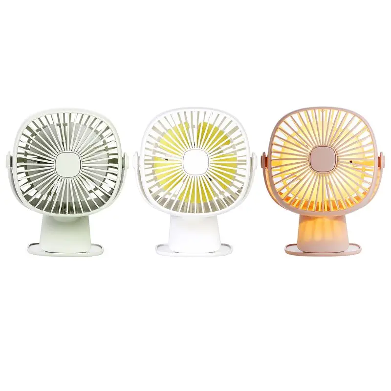 

Multi-function 3-in-1 Desktop Mini Usb Charging Fan Rotary 360 Degree Square Led Night Light Small Fan Personal Quiet Fan Fan