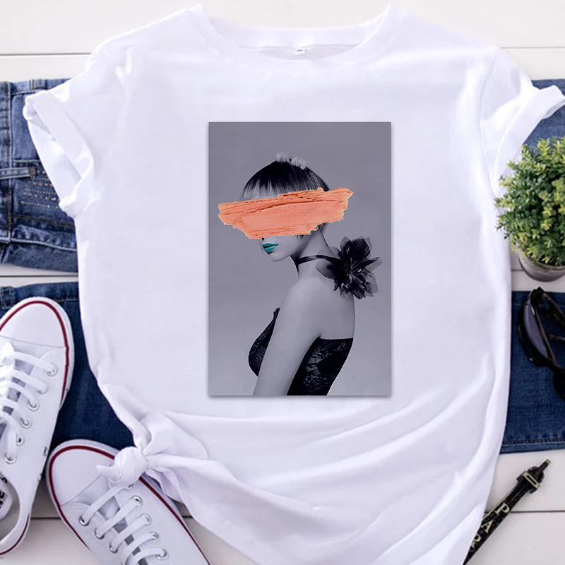 

Fashion Lovely Personality Woman Nordic Vintage Art pirnt T Shirt Women Harajuku Short Sleeve Punk Streetwear Clothes T-Shirt