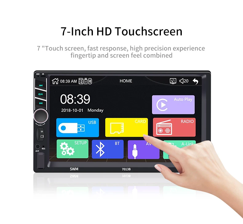 2 din автомобильный радиоприемник " HD плеер с сенсорным экраном mirrorlink Android Carplay MP5 SD/FM/USB/AUX/Bluetooth автомобильный аудио для камеры заднего вида