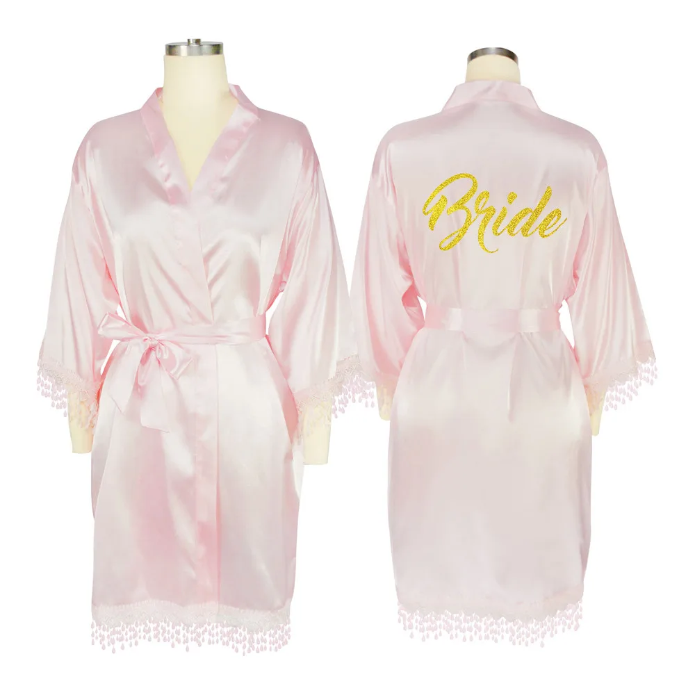 Черное атласное кимоно с кружевной отделкой длинное сексуальное женское белье