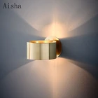 Современные железная художественная стена золотистые светодиодные Настенные светильники, металлическое Бра в стиле лофт для прикроватного коридора, ванной комнаты, декоративное освещение