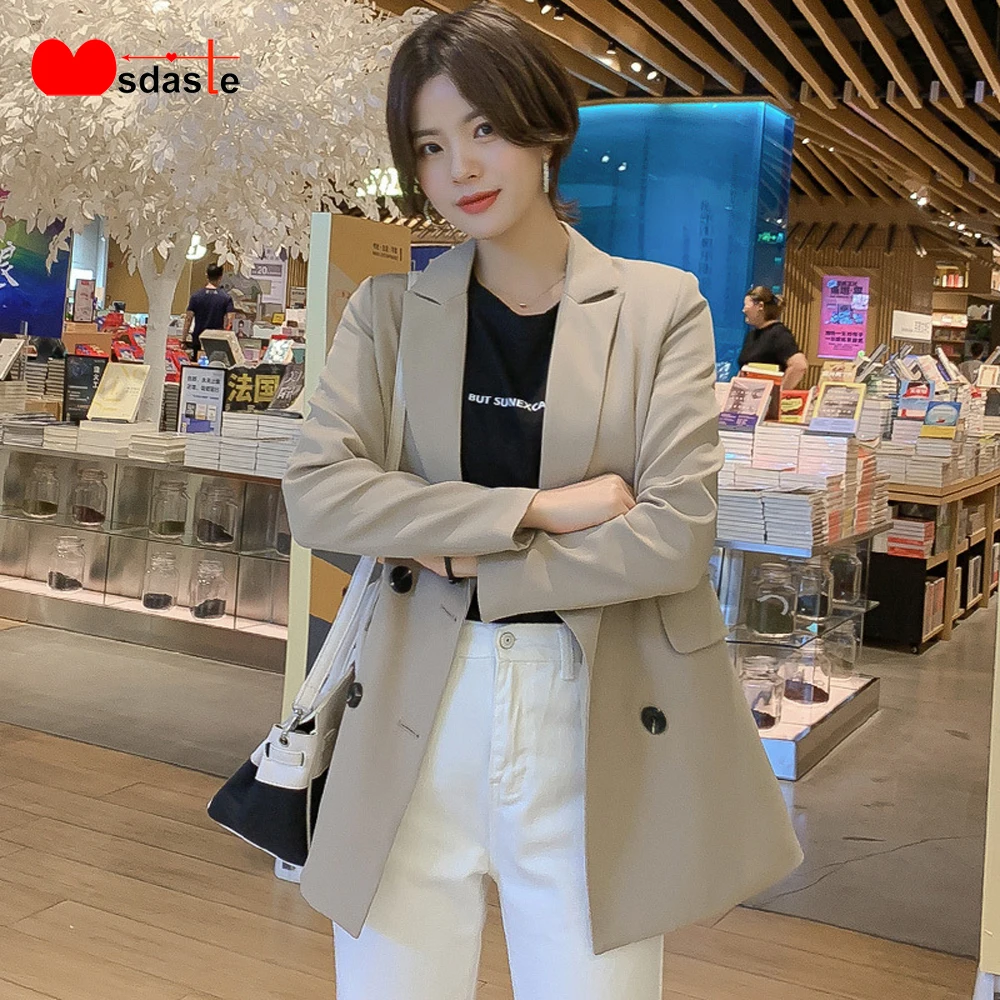 Новинка 2019 Модные осенние женские блейзеры зимняя рабочая одежда пальто Женский