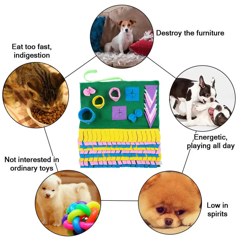 

Pet Sniffing Training Blanket Pet Dog Snuffle Mat Detachable Fleece Pads Dog Mat Relieve Stress Nosework Puzzle Toy Pet Nose Pad