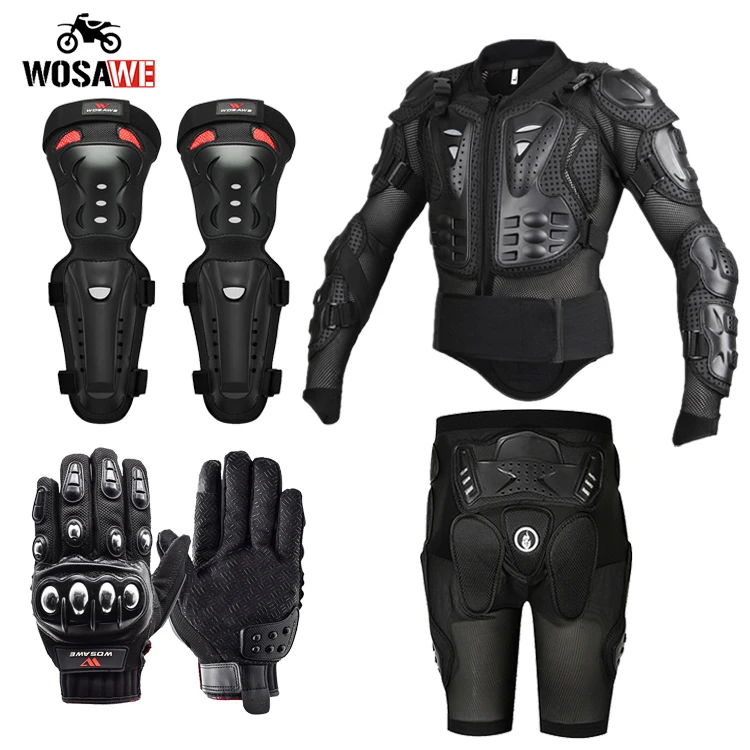 

WOSAWE Motorcycle Jackets Armor Sets Bike Motocross Protection Gear Moto Motorcyclist Armor Hip Shorts Kneepads Protector Suits
