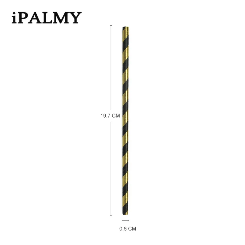 Ipalmay 200 шт. экологически чистые биоразлагаемые полосатые соломинки черная