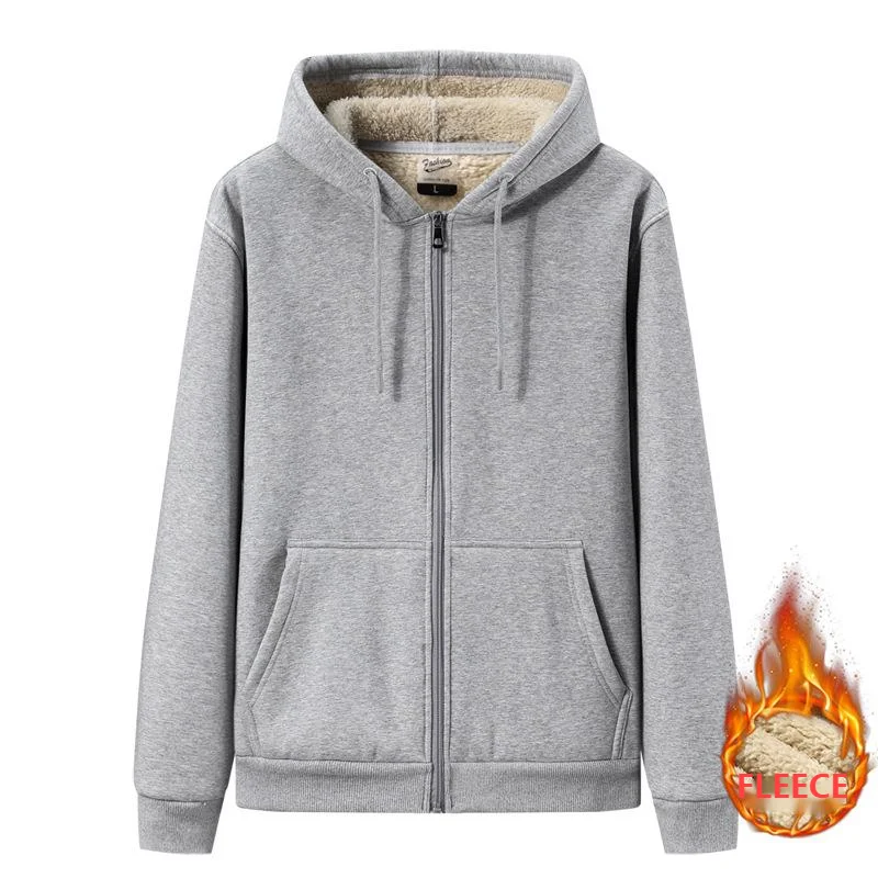 

2021 New Winter Sweatshirts Men Hoodies Cardigan Zipper Jacket Coat Fleece Thick Cotton Warm Hoodie Casual Sweatshirt Felpa Uomo