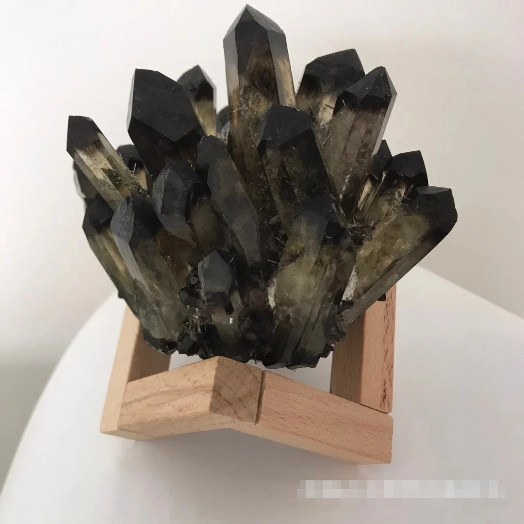 

AAA+100% Natural tawny crystal transparent quartz tawny crystal cluster furniture decorative crystal column point radiation