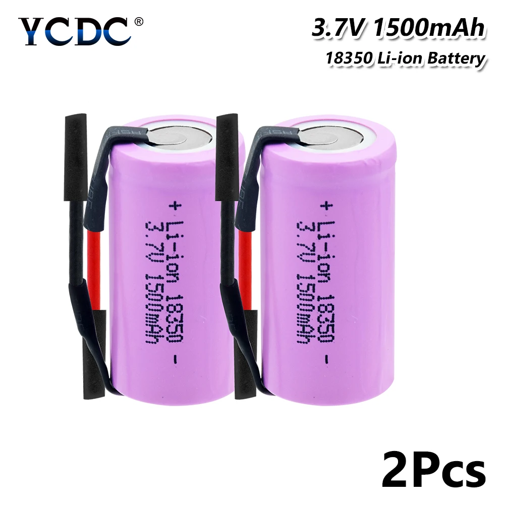2/4 шт. литий ионный аккумулятор 3 7 В перезаряжаемая ионная батарея 18350 с проводом