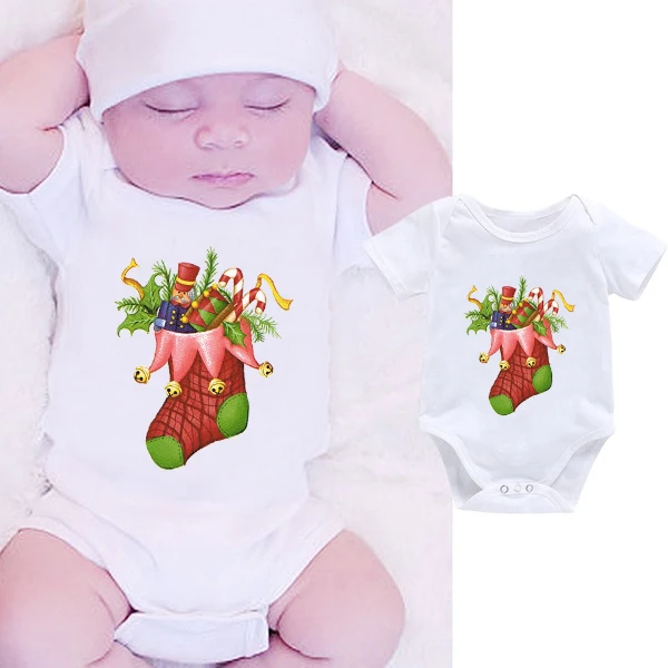 

DERMSPE New Fashion Newborn Baby Round Neck Romper Boys Girls Toddlers Onesies Lovely Print Kids Jumpsuits