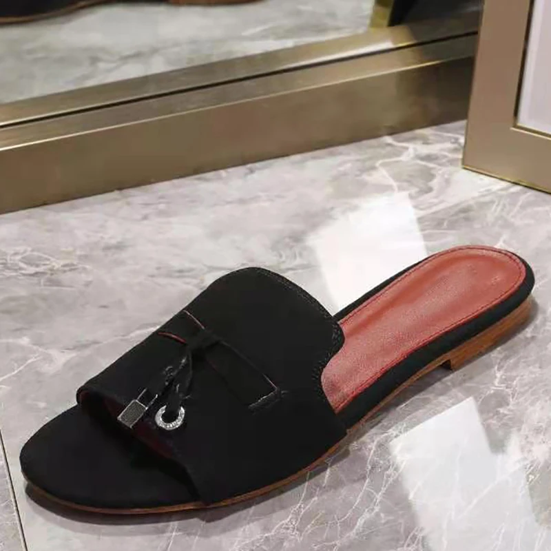 

Vallu 2020 summer new cashmere leather fashion casual beach outdoor sandals