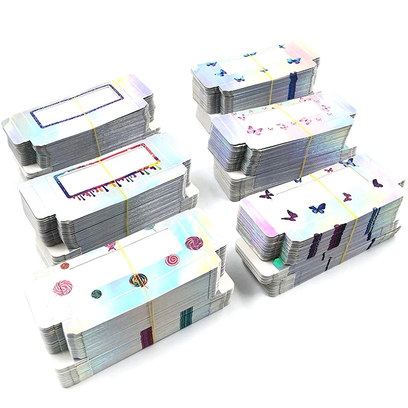 

10Pcs Eyelashes Cardboard New Butterfly Pattern Design Eyelash Packaging Box In Bulk 3D Mink Lashes Package Cases