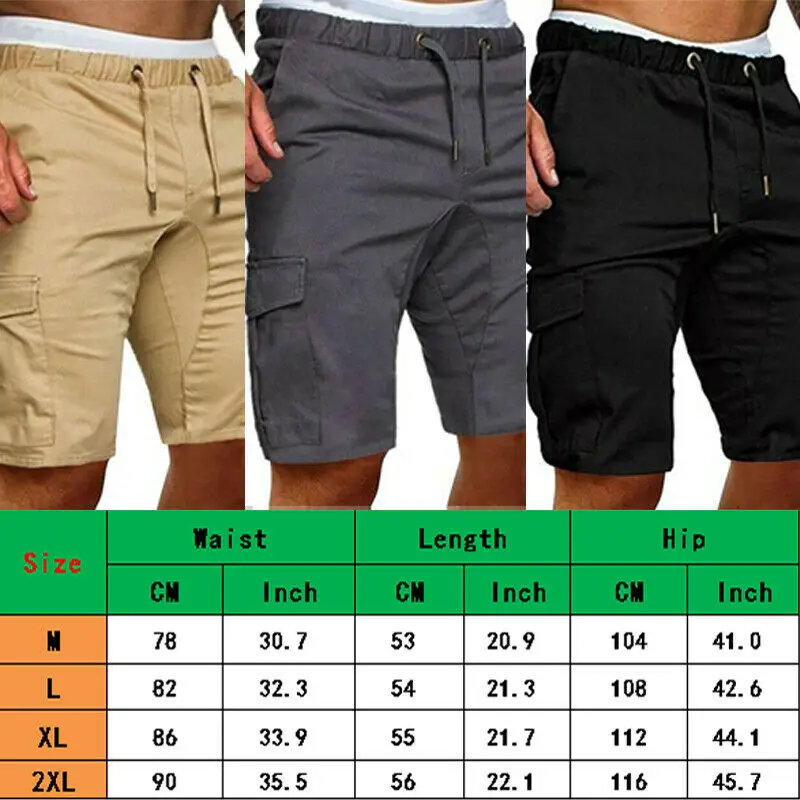 

Men's Shorts Male Summer Bermuda Cargo Military Style Straight Work Pocket Lace Up Short Trousers Casual Shorts Plus Size