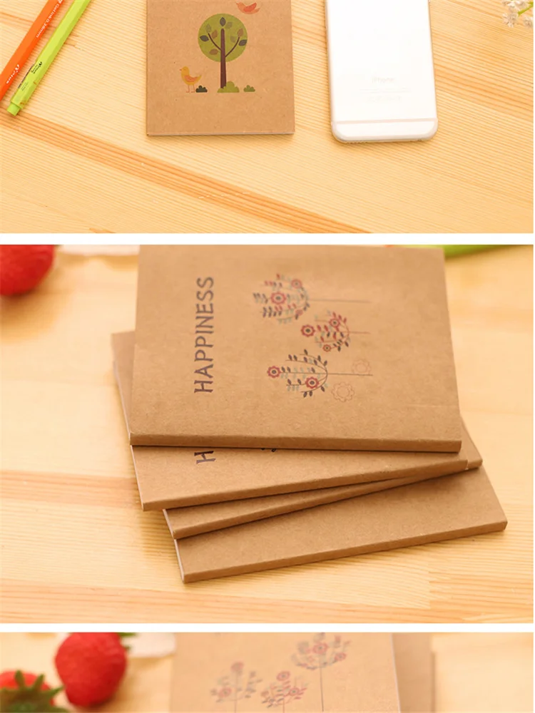 Корейский ручной эскиз Ретро Птица песня цветок блокнот пустой книга граффити