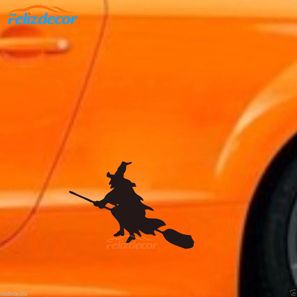 Автомобильные наклейки Witch On A метлы праздничные декоративные автомобильные окна