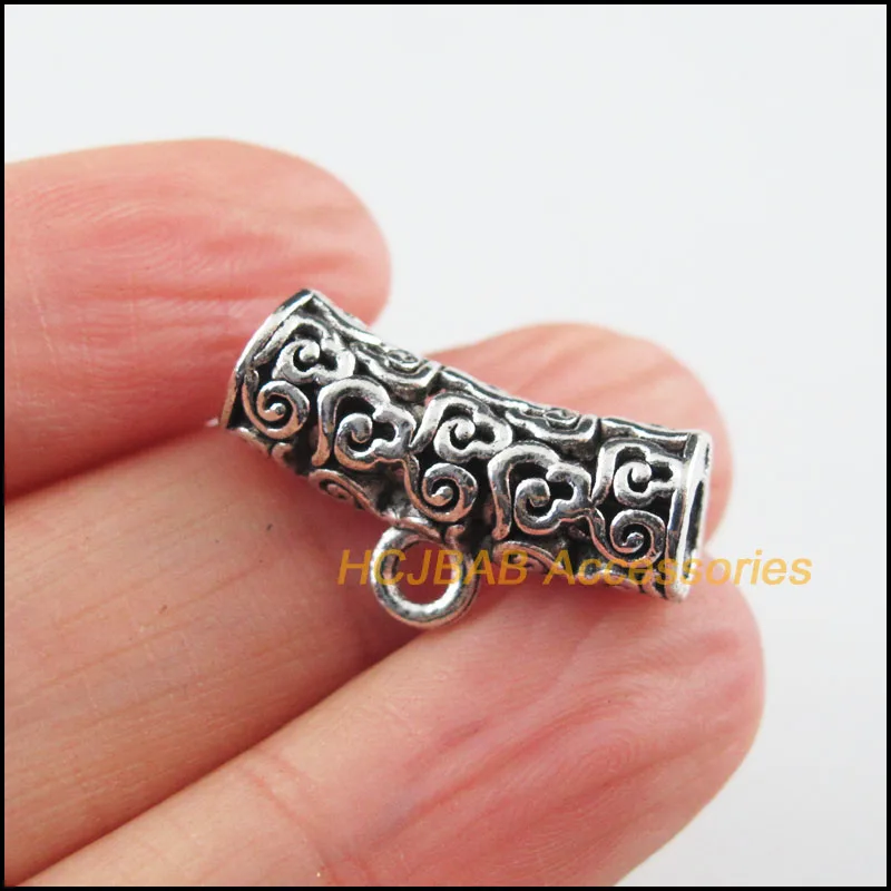 Мода 8 шт. Тибетский серебристый цвет волна облако трубка дужки бусины