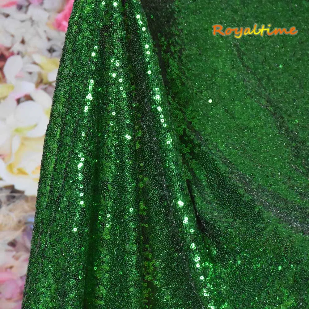 Блестящая неоновая зеленая ткань с блестками Royaltime для двора двусторонняя