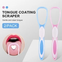 2pcs tongue scraper food grade oral hygiene brushes oral cleaning tool to eliminate bad breath tongue cleaner for kids adults