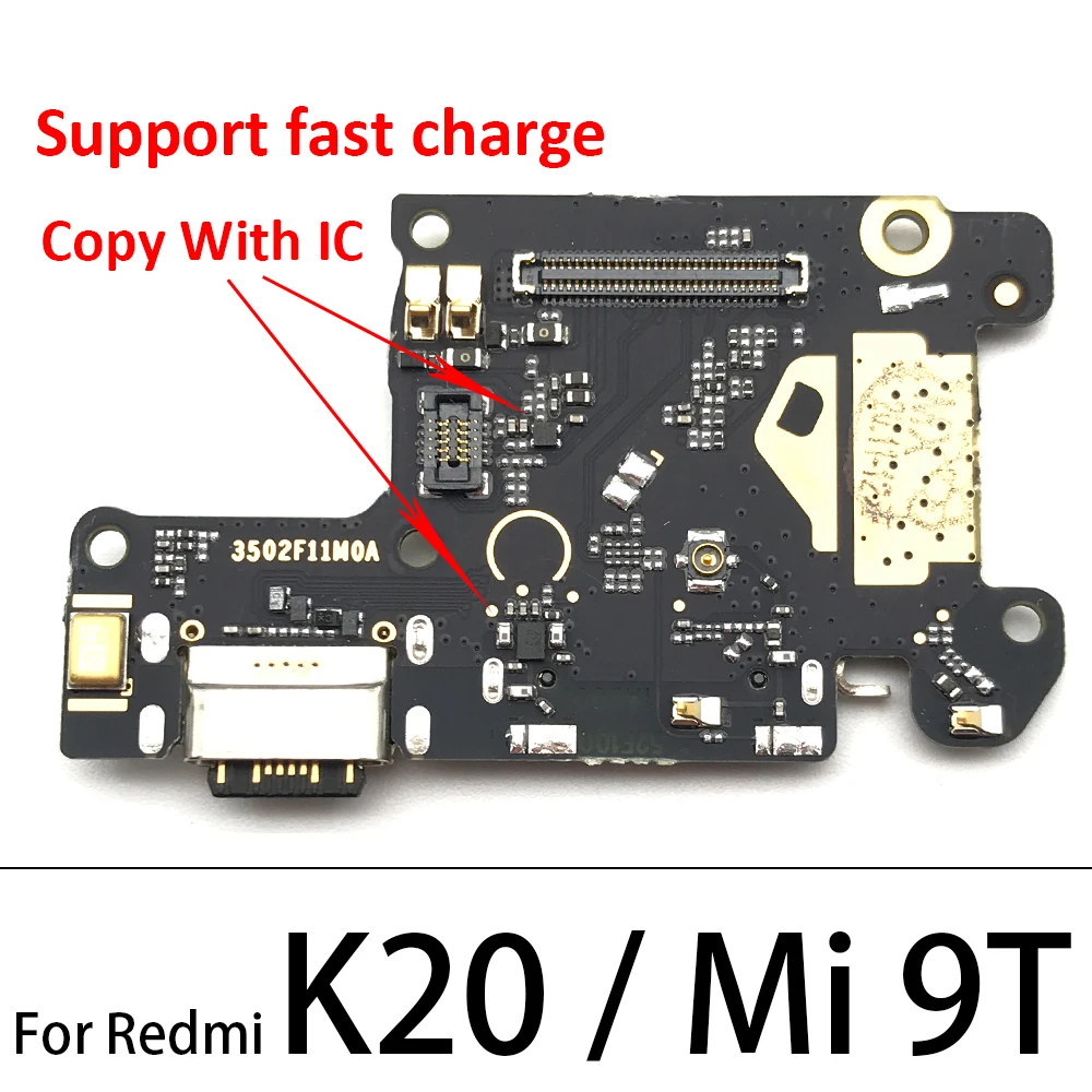 10 шт./лот плата зарядного USB порта гибкий кабель для Xiaomi Mi 9T Redmi K20 док разъем