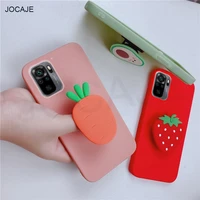 3d cartoon holder kickstand phone case for redmi note 10 9 pro max k40 k30 10s 10x poco f3 pro candy color tpu shockproof cover