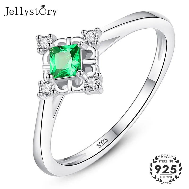 Изящное женское серебряное кольцо Jellystory с квадратной формой роскошное изящное