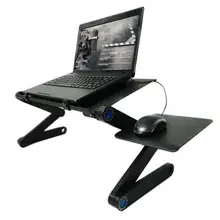 노트북 테이블 스탠드, 조절 가능한 접이식 인체 공학적 디자인 Lapdesk 침대 소파 책상, 울트라북 노트북 태블릿용, 마우스 패드 포함