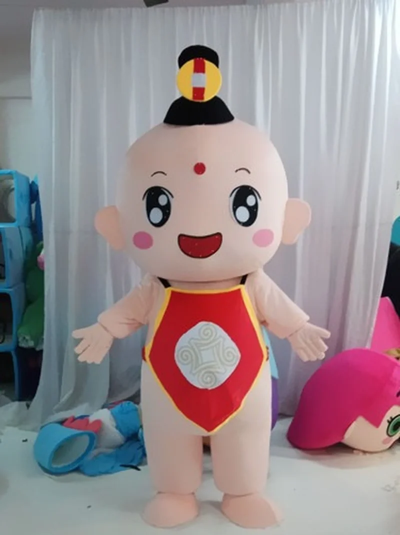 

Lively and Cute Lucky Boy Mascot Doll Blessing Doll Cartoon Doll Props Bellyband Boy Baby Costume