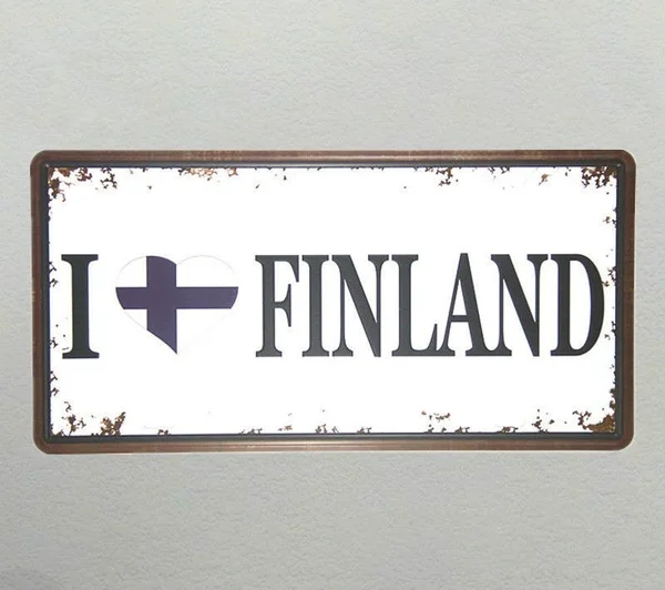

Металлический номерной знак «I Love FINLAND», модный принт, настенные картины для декора гостиной