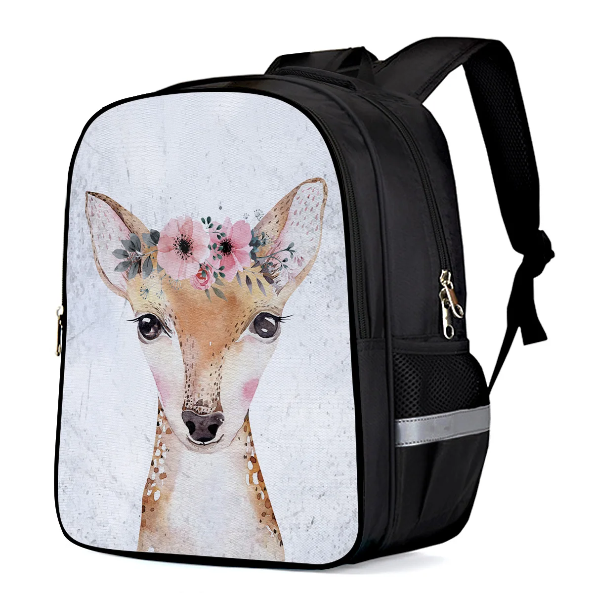 Милый олень Акварельные Цветы животные рюкзаки для ноутбука школьная сумка