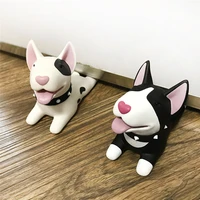 cartoon dog door stopper holder bull terrier pvc protection baby safety home decoration animal figures toys for children